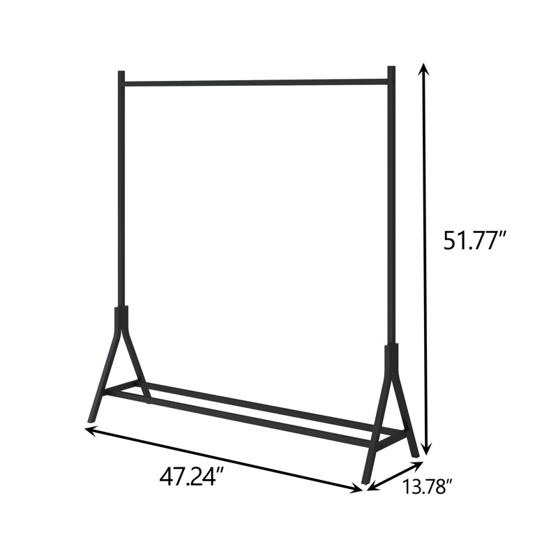 Garment Rack Freestanding Hanger Multi-functional Single pole Bedroom Clothing Rack Bedroom, Black main image 1